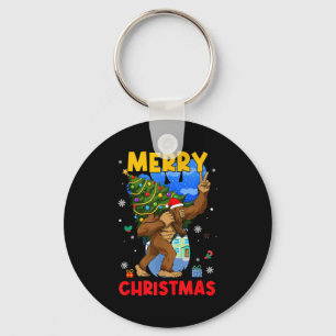 Funny Sasquatch Santa Bigfoot Christmas Tree Xmas Keychain