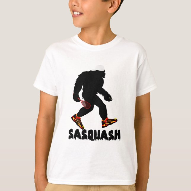 Funny Sasquatch Squash Sport Design T-Shirt (Front)