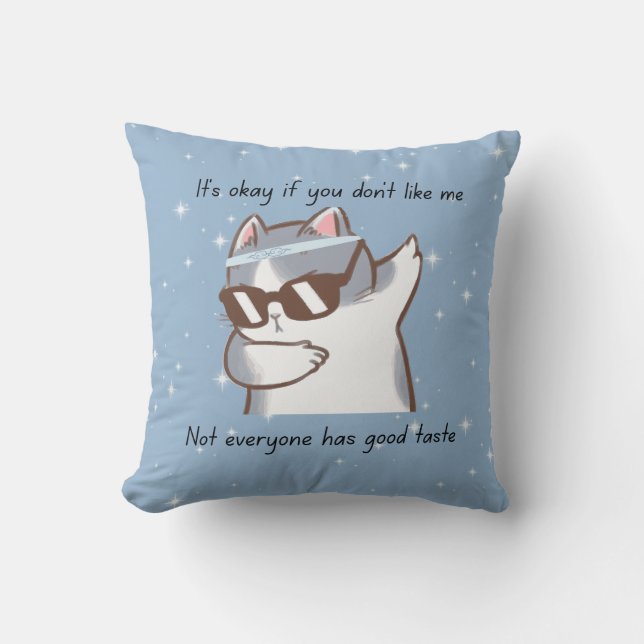 Funny Sassy Cat Pillow (Front)