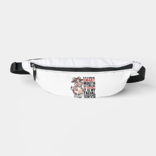 Funny Sassy Cow Smart Mouth Vintage Graphic_1 Fanny Pack