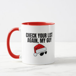 Funny Sassy Santa Nice List Christmas Mug