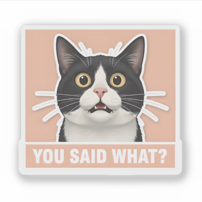 Funny Sassy Tuxedo Cat - Sarcastic Meme Cat Decor  (Front)
