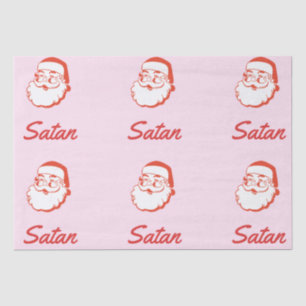 Funny Satan Santa Claus Spelling Mistake Typo Tissue Paper