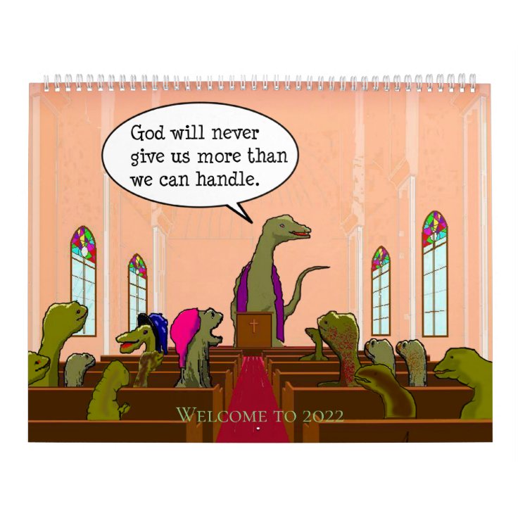 Funny Satire Dinosaur Cartoons Parody Humans Calendar | Zazzle
