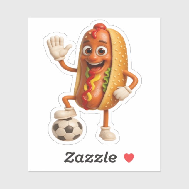 Funny Sausage Sandwich Cartoon Sticker (Feuille)