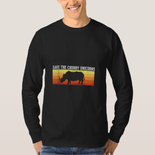 Funny Save The Chubby Unicorns Fat Rhino Vintage T-Shirt