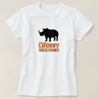 Funny Save the Chubby Unicorns Rhino Orange T-Shirt
