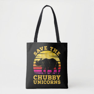 Funny Save The Chubby Unicorns Zoo Keeper Tote Bag