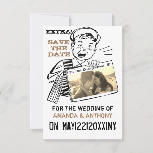 Funny save the date custom photo invitation (Front)