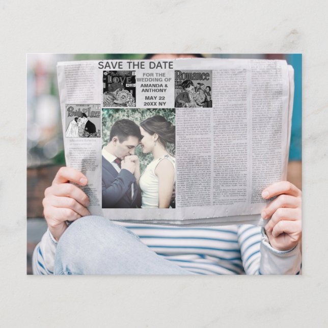 funny save the date news photo flyer (Front)