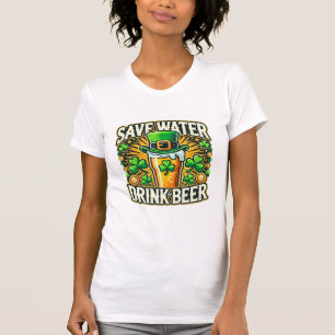 Funny Save Water Drink Beer Irish T-Shirt