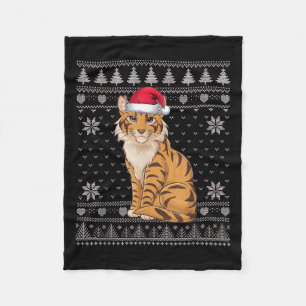 Funny Savh Cat Ugly Christmas Sweater Santa Xmas P Fleece Blanket