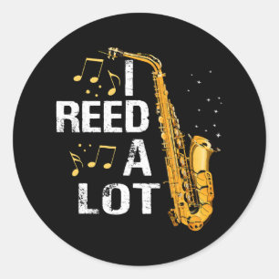 Funny Saxophone Classic Round Sticker