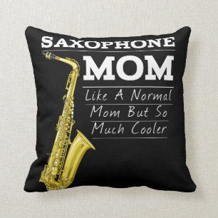 Funny Saxophone Cool Marching Band Mom Throw Pillow