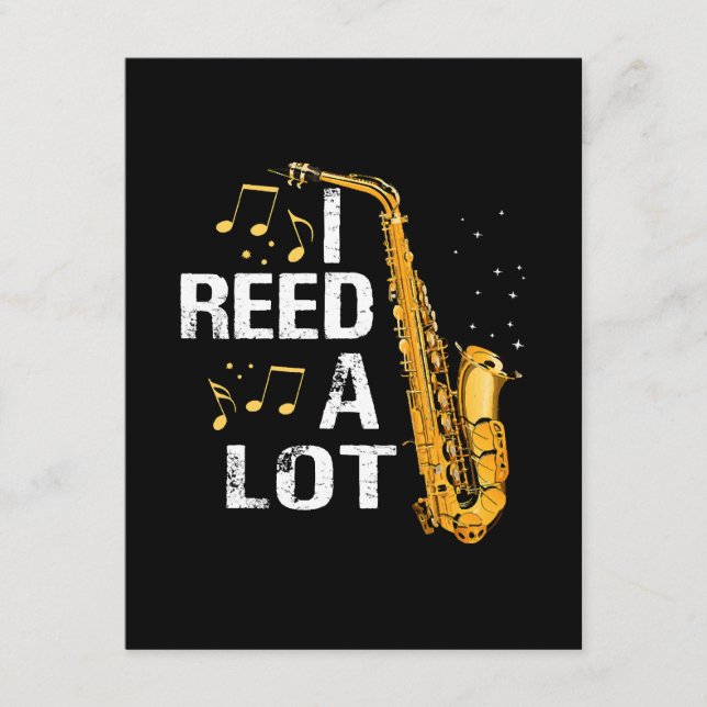 Funny Saxophone Enclosure Card (Front)