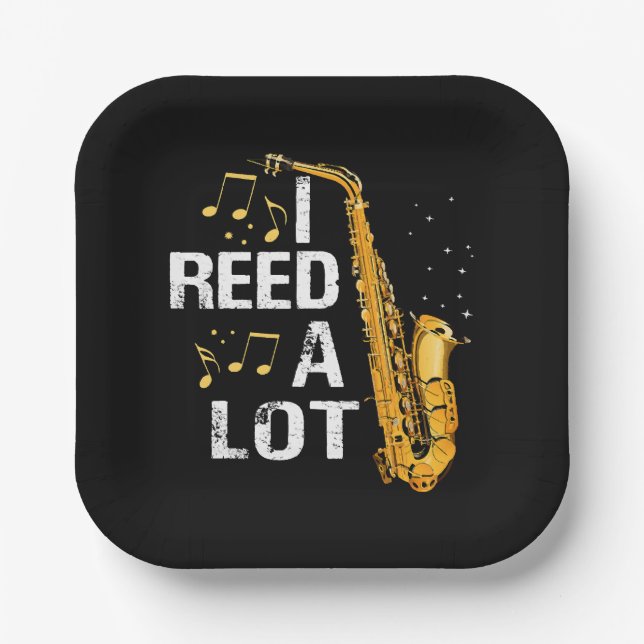 Funny Saxophone Paper Plate (Front)