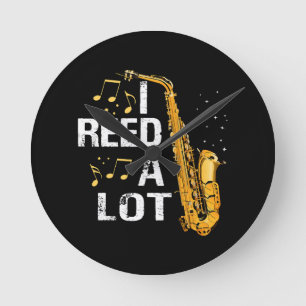 Funny Saxophone Round Clock