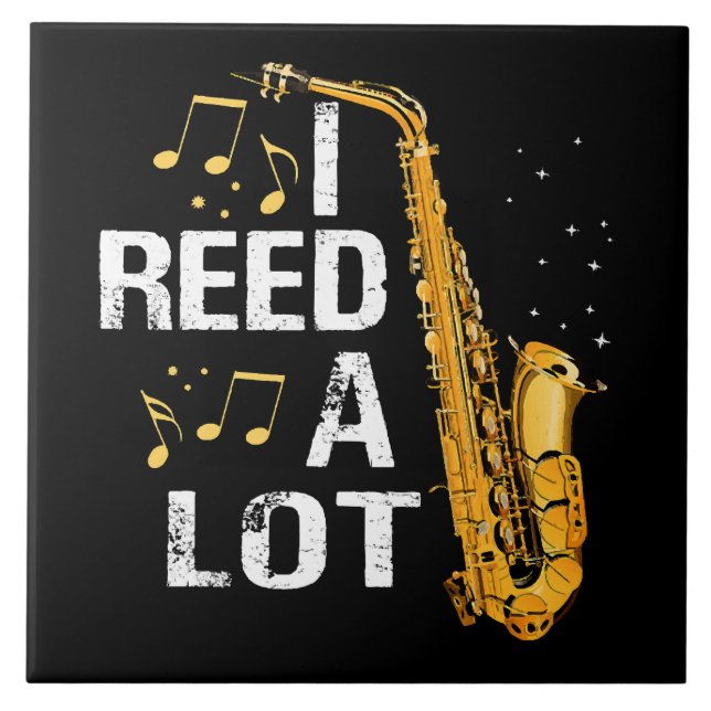 Funny Saxophone Tile (Front)