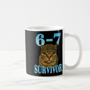Funny Saying 67 Cats Tummy Ache Survivor Cat Meme  Coffee Mug