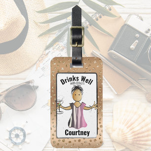 Funny Saying Adult Ethnic Cartoon Luggage Tag