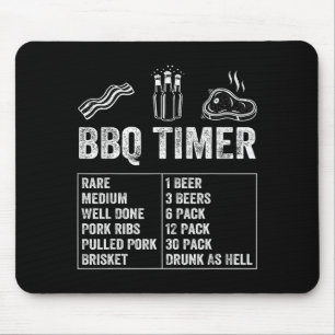 Funny Saying Bbq Timer Beer Grill Dad Barbecue Dri Mouse Pad