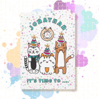 Funny Saying Birthday Cat Cartoon Paw-ty Fun