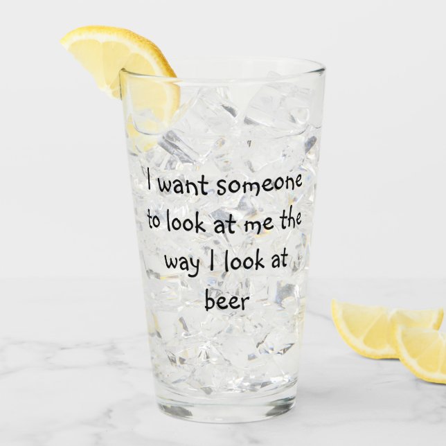 Funny Saying Drinking Beer Pint Glass (Front Ice)