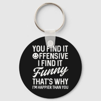Funny Saying Find Offensive Adult Humour Sarcastic Keychain
