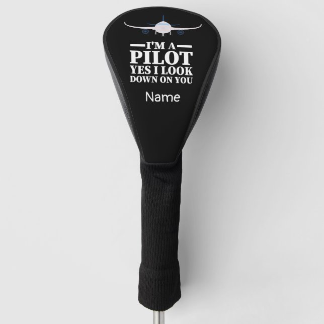 Funny saying for pilot golfer head cover (Front)