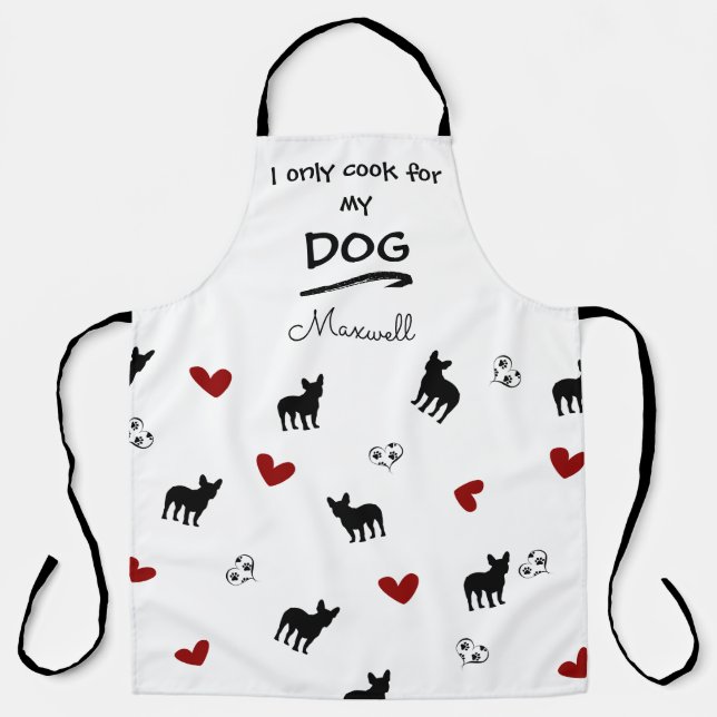 Funny Saying French Bulldog Pattern Personalized Apron (Front)