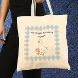 Funny Saying Goose with Blue Gingham Tote Bag<br><div class="desc">Keep it simple, stylish, and unapologetically you with this budget tote bag, featuring a cheeky goose framed in blue gingham and the phrase “No longer explaining myself.” It’s a playful reminder to set boundaries, protect your peace, and move through life without over-explaining. Perfect for errands, books, groceries, or everyday essentials,...</div>