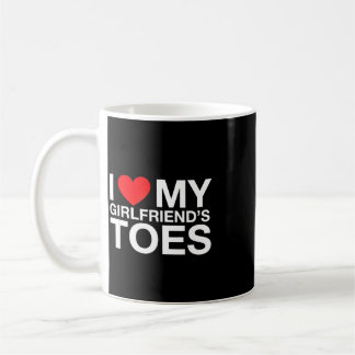 Funny saying heart my girlfriend toes sarcastic coffee mug