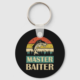 Funny Saying-master Baiter Fishing Fishermen Men W Keychain