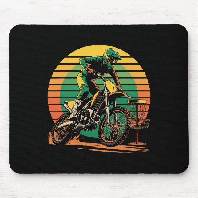 Funny Saying Motocross Meets Disc Golf Combo Win W Mouse Pad (Front)