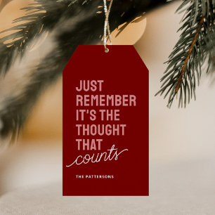 Funny Saying Red Christmas Gift Tags