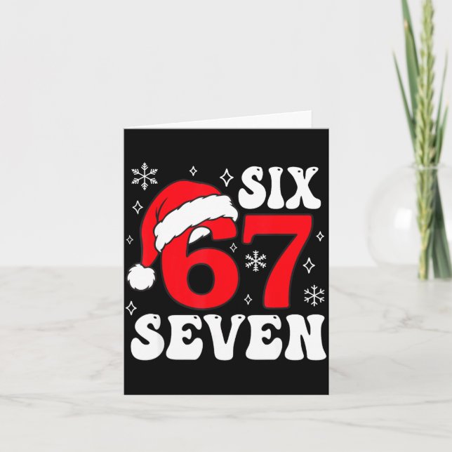 Funny Saying Six Seven Christmas 67 Meme Xmas Boys Card (Front)