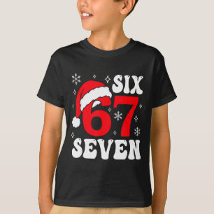 Funny Saying Six Seven Christmas 67 Meme Xmas Boys T-Shirt