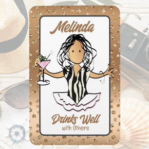 Funny Saying Sparkle Glam Ethnic Female Cartoon Magnet