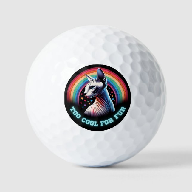 Funny Saying Sphynx Cat Golf Ball Humour Art (Front)