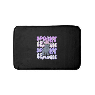 Funny Saying Spooky Season Halloween Cat Lover Wom Bath Mat