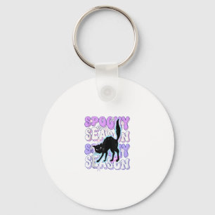 Funny Saying Spooky Season Halloween Cat Lover Wom Keychain