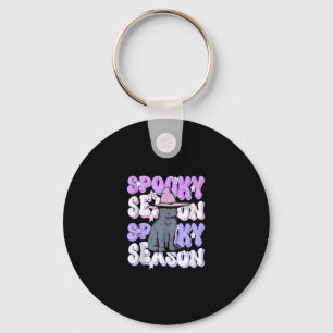 Funny Saying Spooky Season Halloween Cat Lover Wom Keychain