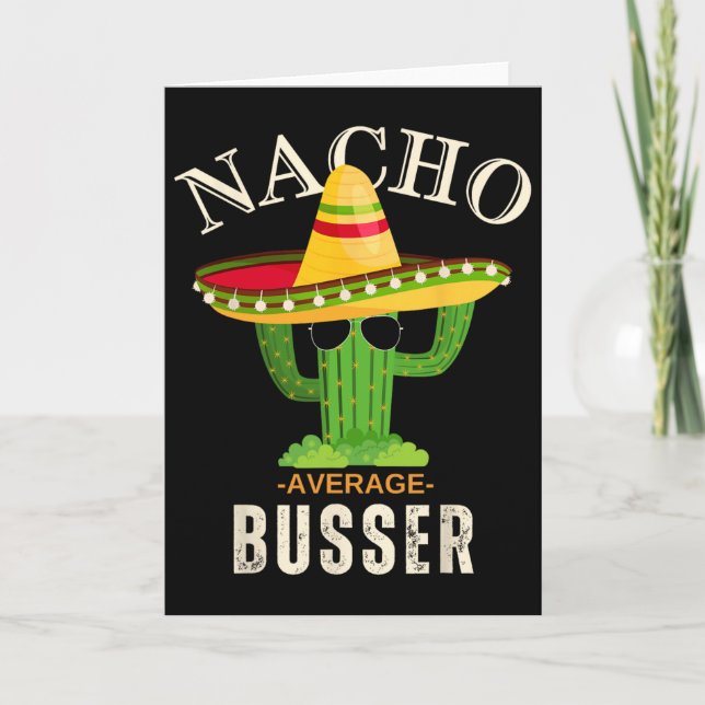 Funny Saying Vintage Nacho Average Busser Matching Card (Front)