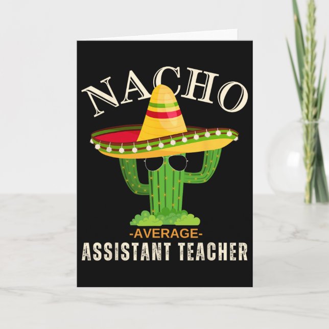 Funny Saying Vintage Nacho Average Istant Teacher  Card (Front)