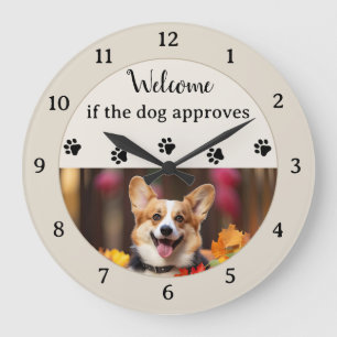 Funny Saying With Your Dog Photo Large Clock