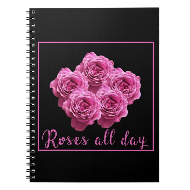 Funny sayings about roses and love notebook (Front)