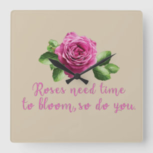 Funny sayings about roses and love square wall clock