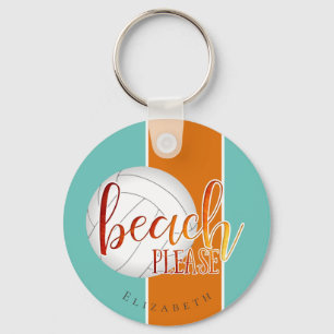 funny sayings beach please personalized volleyball keychain
