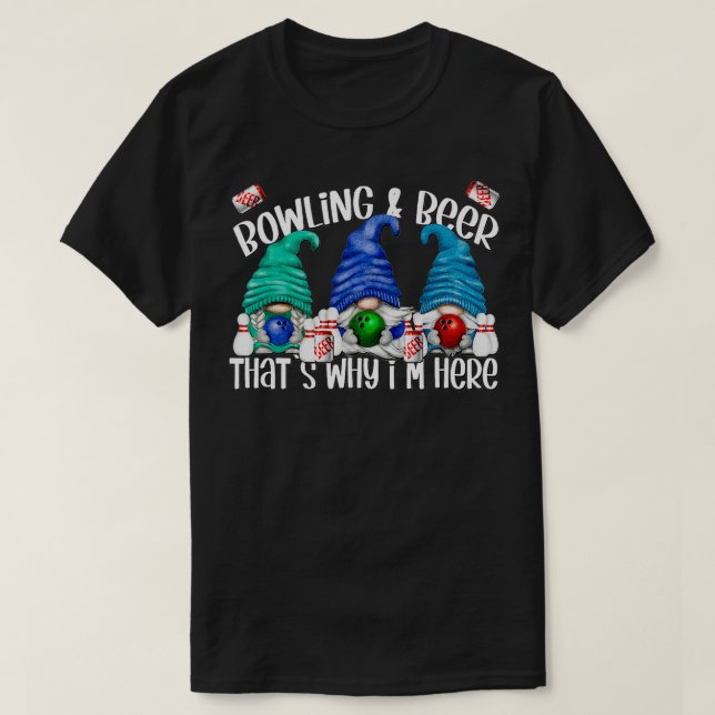 Funny Sayings For Men Women Bowler Gnome Bowling A T-Shirt (Design Front)