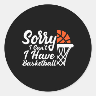 Funny Sayings Sorry I Can't I Have Sketll Design Classic Round Sticker